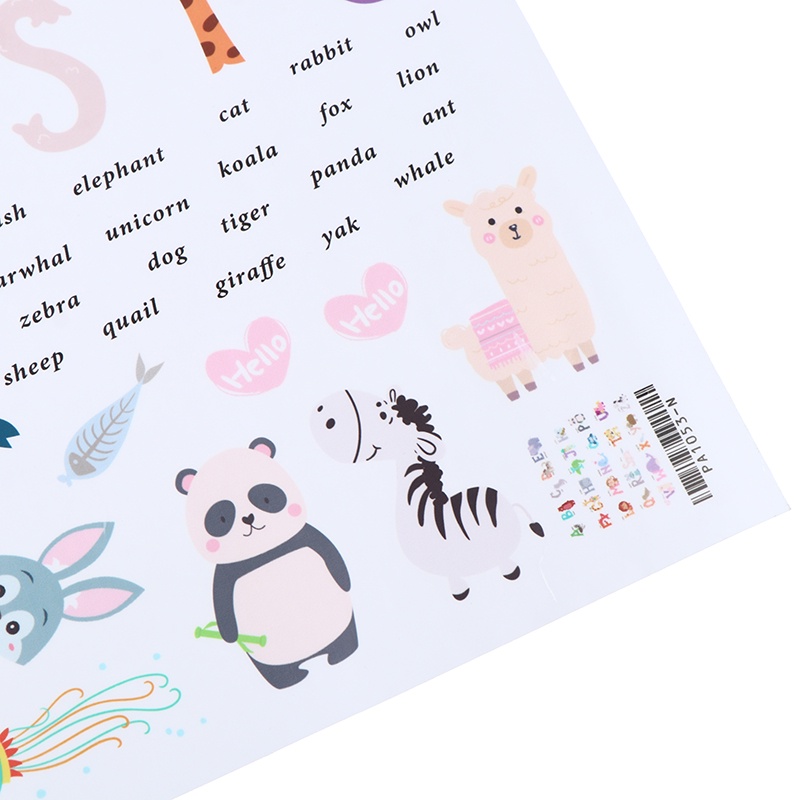 Miếng Dán Tường 26 Chữ Cái Hoạt Hình Xinh Xắn