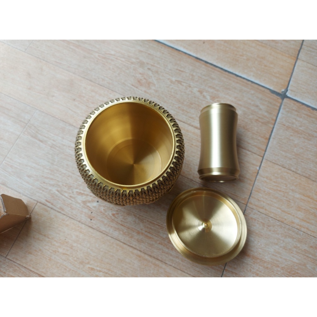 Lọ Tăm Đồng cực sang trọng- đồng vàng nguyên chất