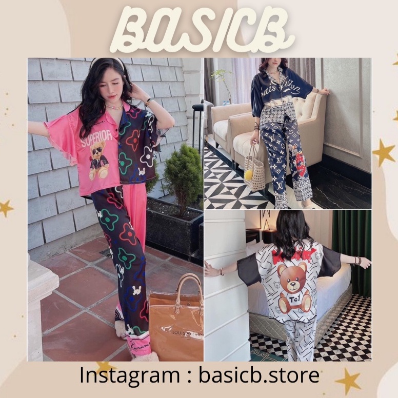Tổng hợp đồ bộ lụa nữ mặc nhà ngắn tay rộng quần dài -đồ ngủ pijama mẫu mới 2022