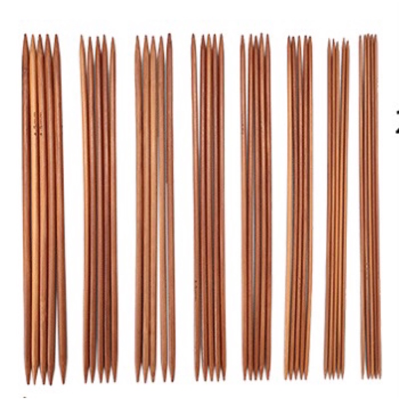 Kim đan gỗ 2 đầu đan (Bộ 5 kim) - Dài 20cm