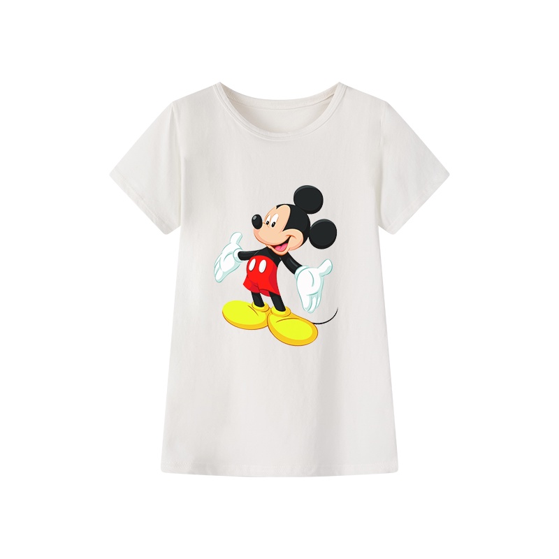 Đầm thun in hình chuột Mickey và Minne cao cấp mềm mại dành cho bé gái 2-8 tuổi
