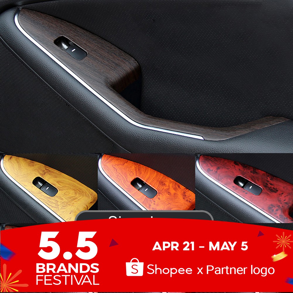 Miếng Dán Trang Trí Xe Hơi Bằng PVC Chống Thấm Nước Họa Tiết Vân Gỗ Tự Nhiên