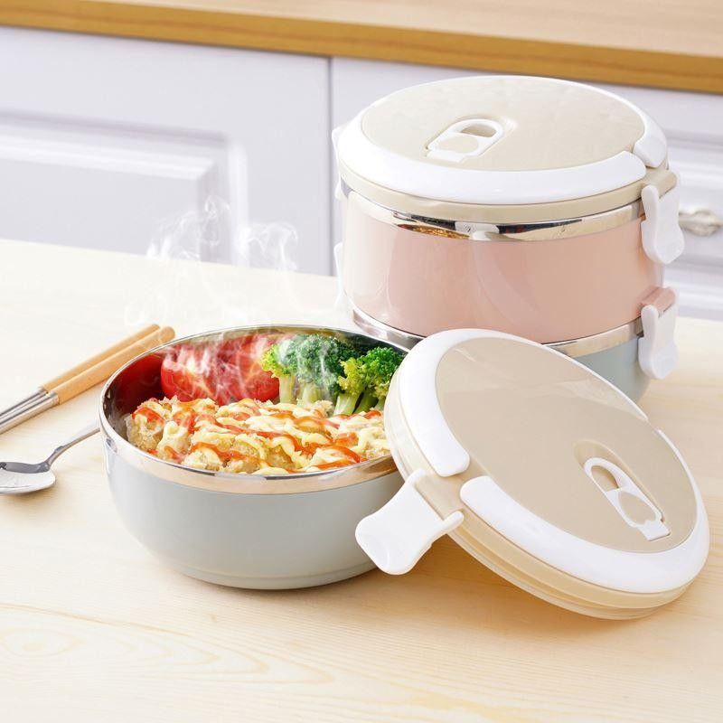 HỘP CƠM GIỮ NHIỆT 2 TẦNG LUNCH BOX - HỘP CƠM VĂN PHÒNG 2 TẦNG RUỘT INOX