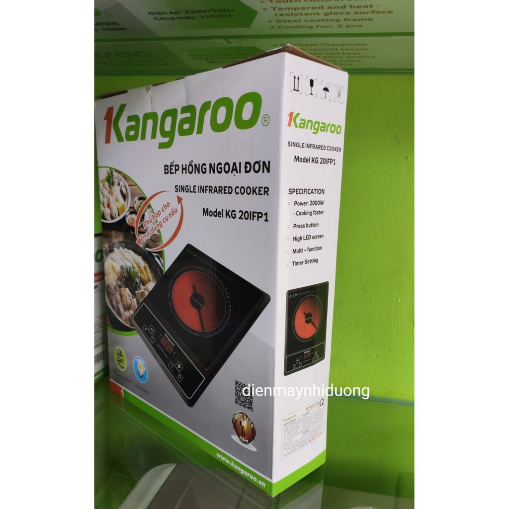 [Mã 267ELSALE hoàn 7% đơn 300K] Bếp hồng ngoại Kangaroo KG20IFP1