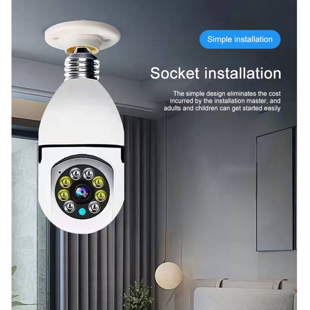 Camera An Ninh E27 5G Wifi Tầm Nhìn Ban Đêm 4X Hình Bóng Đèn Nhiều Màu Sắc