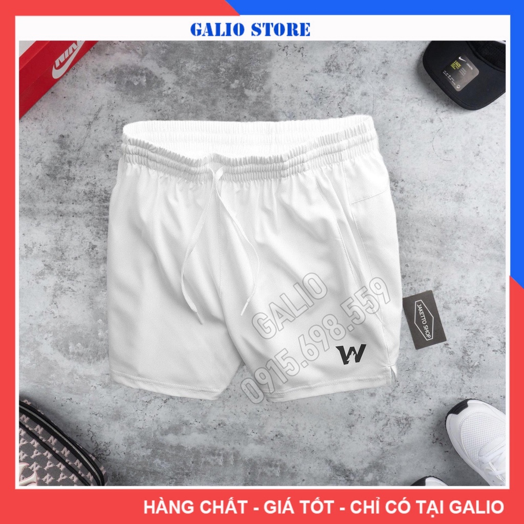 Quần short nam thể thao cao cấp GALIO vải gió mềm mát mặc nhà thoải mái W