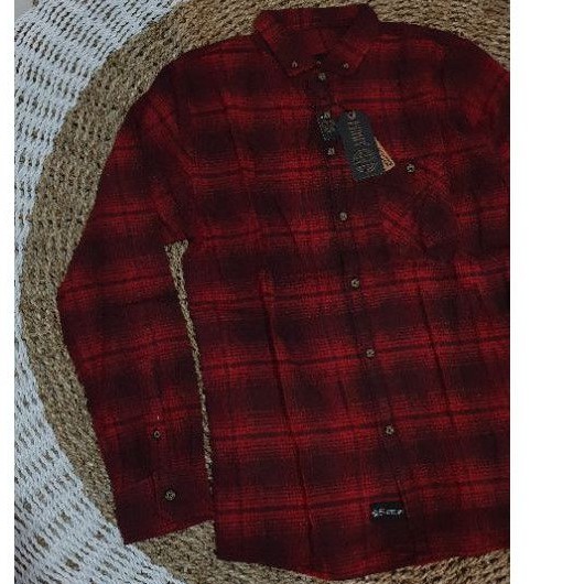 Áo Sơ Mi Tay Dài Vải Flannel Màu Đỏ Đen Thời Trang Cho Nam Và Nữ