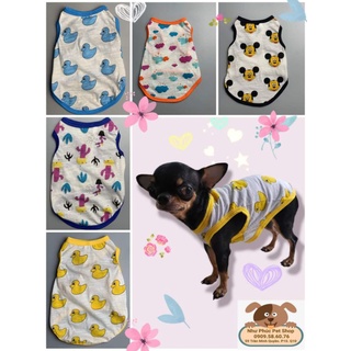 Áo thun 3 lổ cotton giấy cho chó mèo