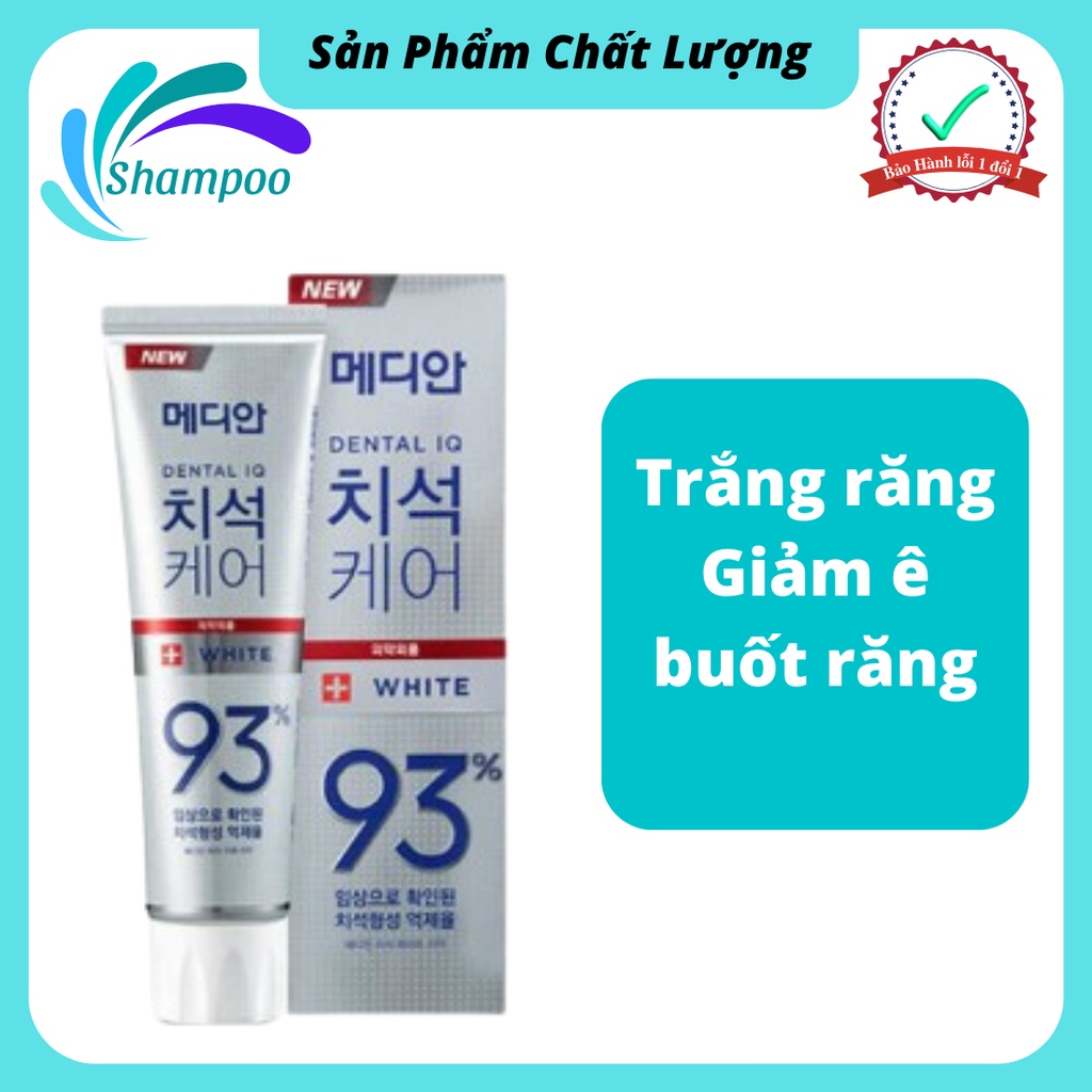 Kem đánh răng Median Dental IQ 93 Tuýp 120g Hàn Quốc trắng răng chắc nướu hơi thở thơm mát nụ cười rạng ngời