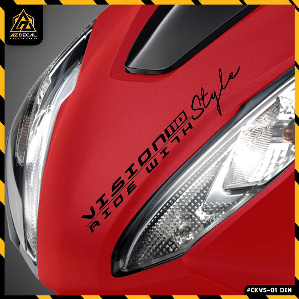 [Chọn Màu] Tem Dán Xe Vision Tinh Tế Chữ Ride With Style | CKVS-01 | Decal Trang Trí Xe Honda Vision Dễ Dán
