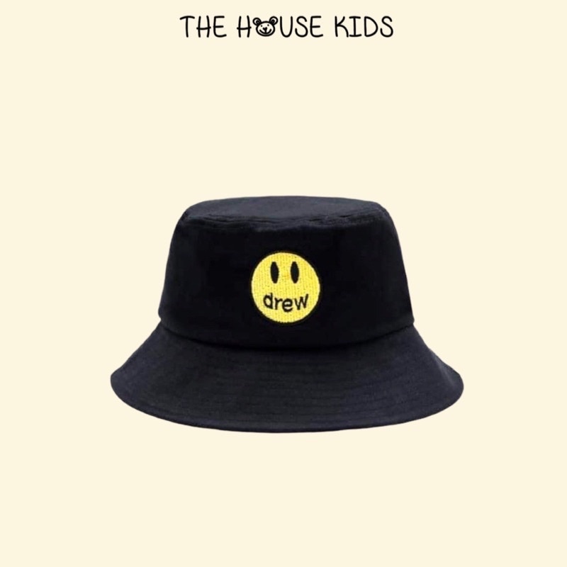 [Mã SRJULY1619 giảm 15K đơn 50K] Nón bucket - Mũ tai bèo cho bé họa tiết thêu mặt cười - THE HOUSE KIDS