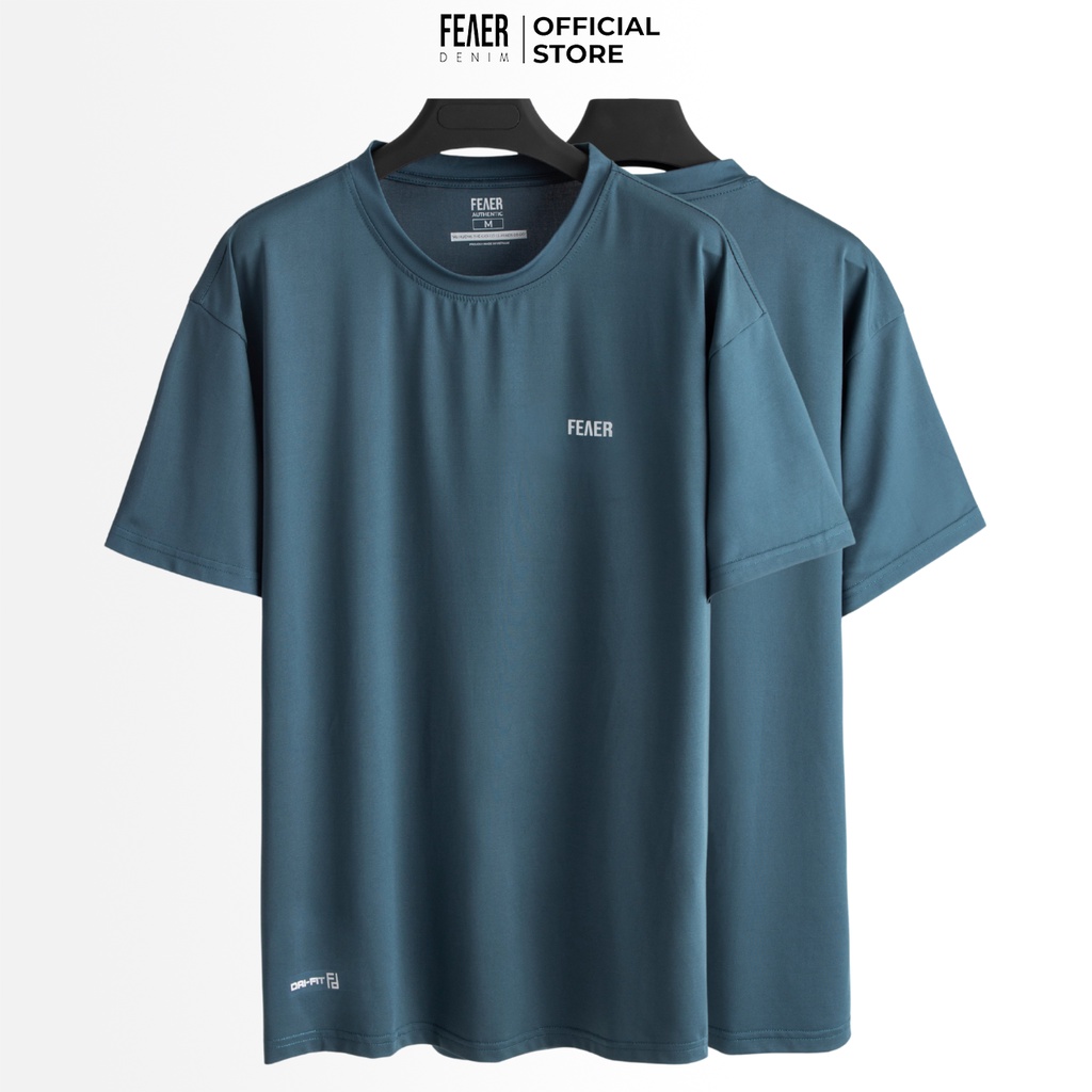 Áo thun nam FEAER DENIM chất thoáng khí nhẹ thoải mái vải thun lạnh DRI FIT màu xanh