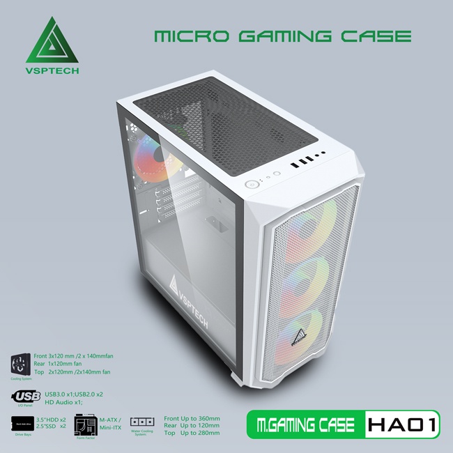 [Mã 254ELSALE giảm 7% đơn 300K] CASE VSPTECH GAMING HA01