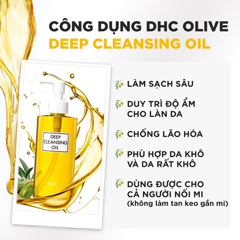 Olive DHC Deep Cleansing Oil Nhật Bản Giúp Sạch Sâu, Dưỡng Ẩm 70ml/120 ml/200ml