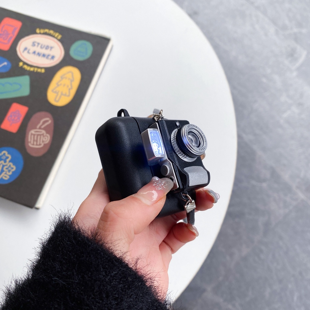 Vỏ Bảo Vệ Hộp Sạc Tai nghe không dây AirPods 1/2/3/Pro 2022 Hình Máy Ảnh