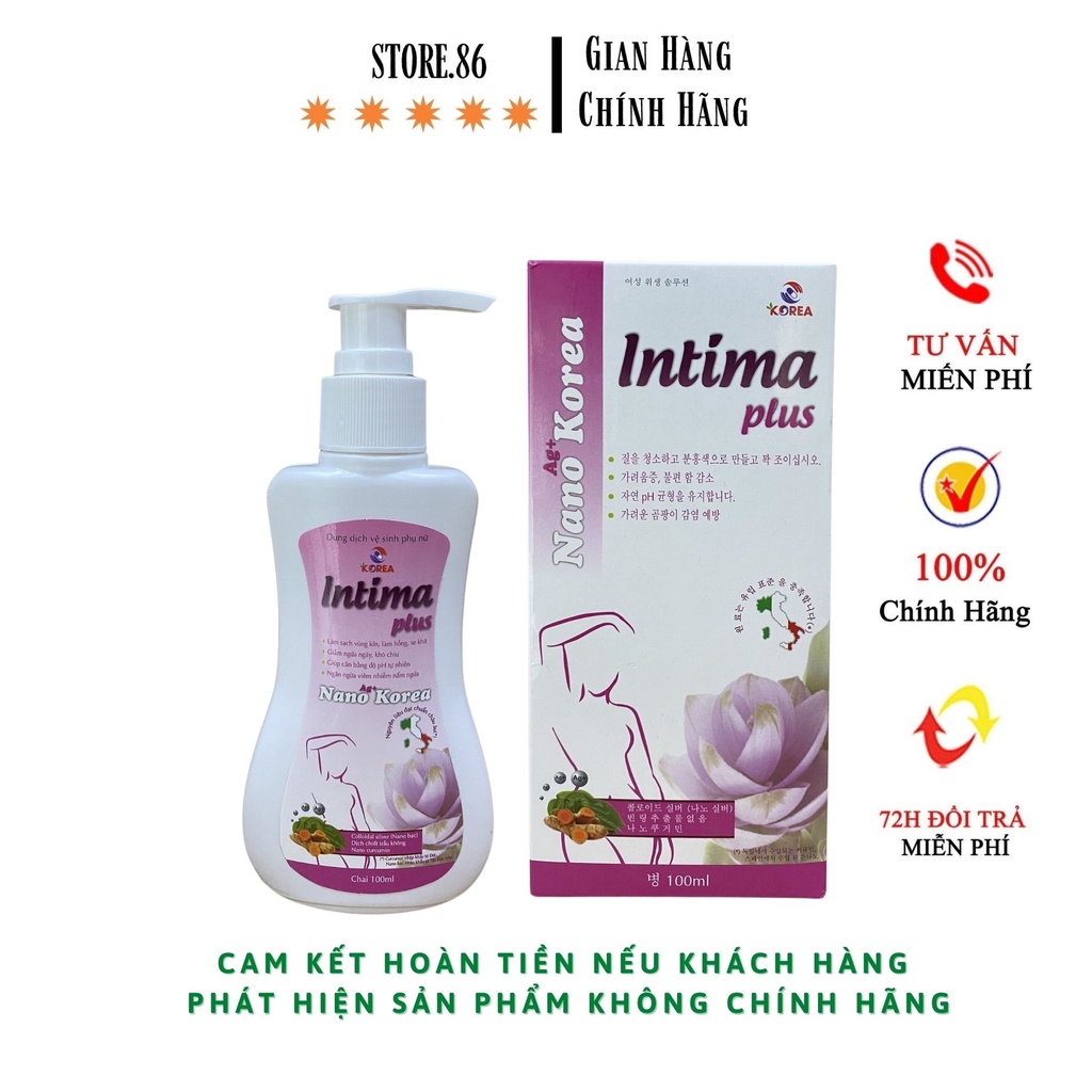 DUNG DỊCH VỆ SINH PHỤ NỮ INTIMA PLUS THƠM THƠM MÁT LẠNH LÀM HỒNG SE KHÍT KHÁNG KHUẨN KHỬ MÙI HÔI