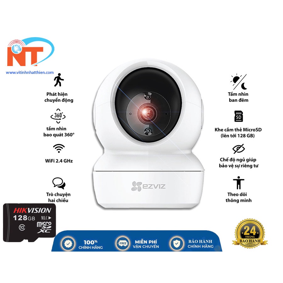 Camera ip wifi ngoài trời EZVIZ C3WN 1080P - Ezviz C6N Xoay 360 độ, Hổ trợ thẻ nhớ 128G - Bảo hành chính hãng 24 tháng