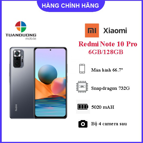 [Mã SKAMA07 giảm 8% đơn 250k]Điện Thoại Xiaomi Redmi Note 10 Pro (8GB/128GB) - Hàng Mới Nguyên Hộp - Bảo Hành Chính Hãng
