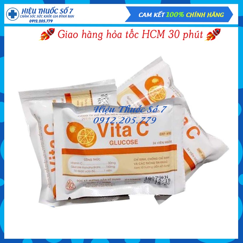 Viên ngậm vitamin C - Vita C Glucose gói 24 viên ngậm