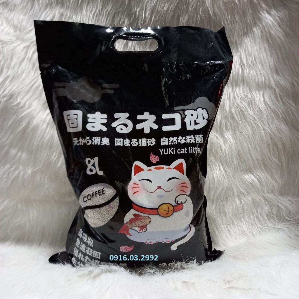 Cát vệ sinh cho mèo cát Nhật Yuki 8L, Cát vệ sinh khử mùi vón cục