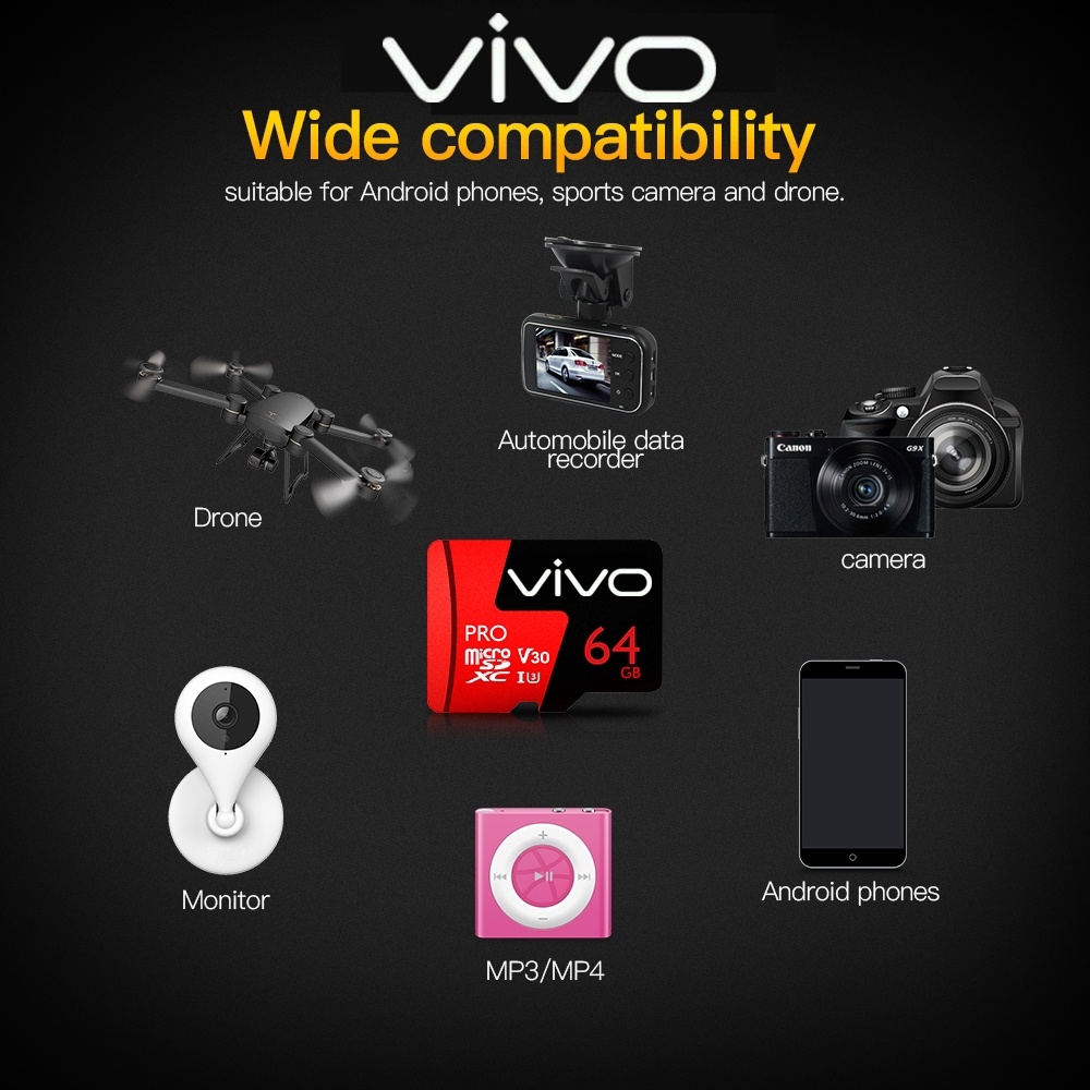 VIVO Sản Phẩm Chính Hãng 100% Thẻ Nhớ Micro SD 32GB 64GB 512GB 16GB 128GB 256GB TF