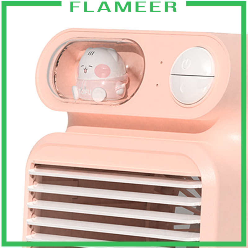[FLAMEER]Air Conditioner Humidifier Fan 4000mAh with 150ml Ice Water Tank for Room