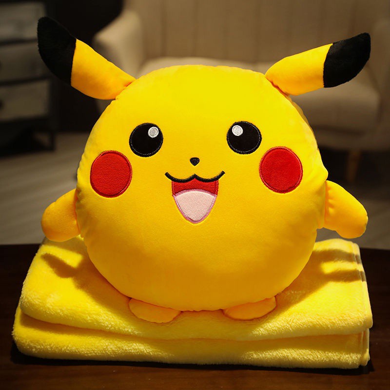 Hoạt Hình Gối Ôm Nhồi Bông Giữ Ấm Tay Mềm Mại Hình Pikachu Đáng Yêu