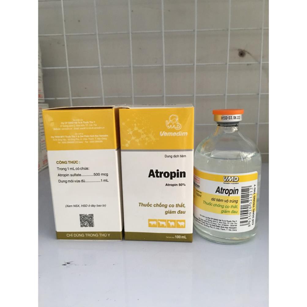 Atropin VMD 100ml - chống nôn - chỉ dùng trong thú y