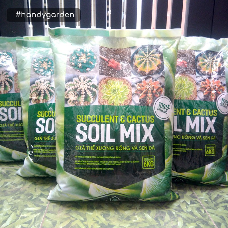 Soil Mix 6Kg - Giá thể - đất trồng sen đá xương rồng cao cấp, siêu rẻ - handy garden