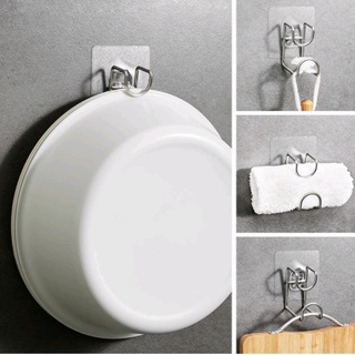 Móc Inox Dán Tường Treo Thau Chậu, Khăn, Quần Áo/ Giá Gắn Tường Treo Đồ Nhà Bếp, Nhà Tắm Siêu Tiện Dụng T092