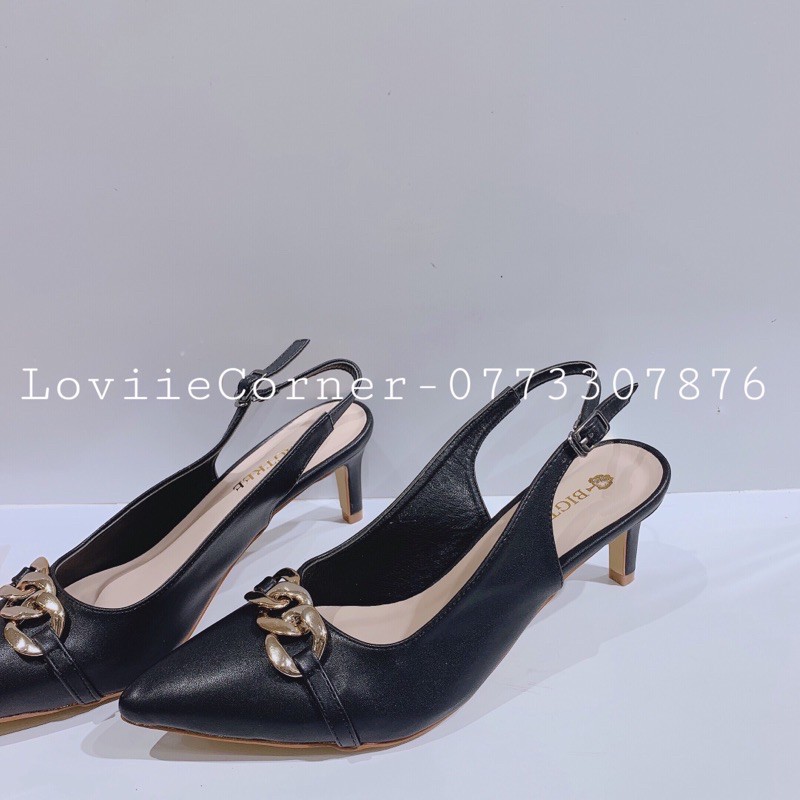 LOVIIECORNER- GIÀY SANDAL NỮ THỜI TRANG BÍT MŨI PHỐI XÍCH - GIÀY SANDAL MŨI NHỌN GÓT NHỌN - SANDAL MŨI NHỌN G210313