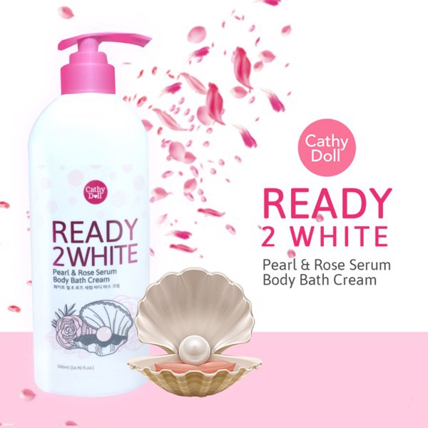 Sữa tắm trắng da ngọc trai &amp; hoa hồng Cathy Doll Pearl &amp; Rose Serum Body Bath Cream 500ml