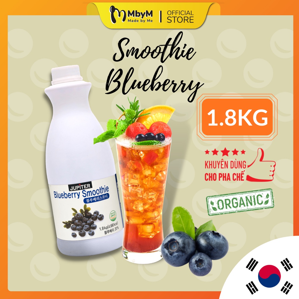Smoothie Việt Quất Blueberry làm trà trái cây, đá xay, soda thay thế Sinh tố Syrup Siro Puree - JUPITER