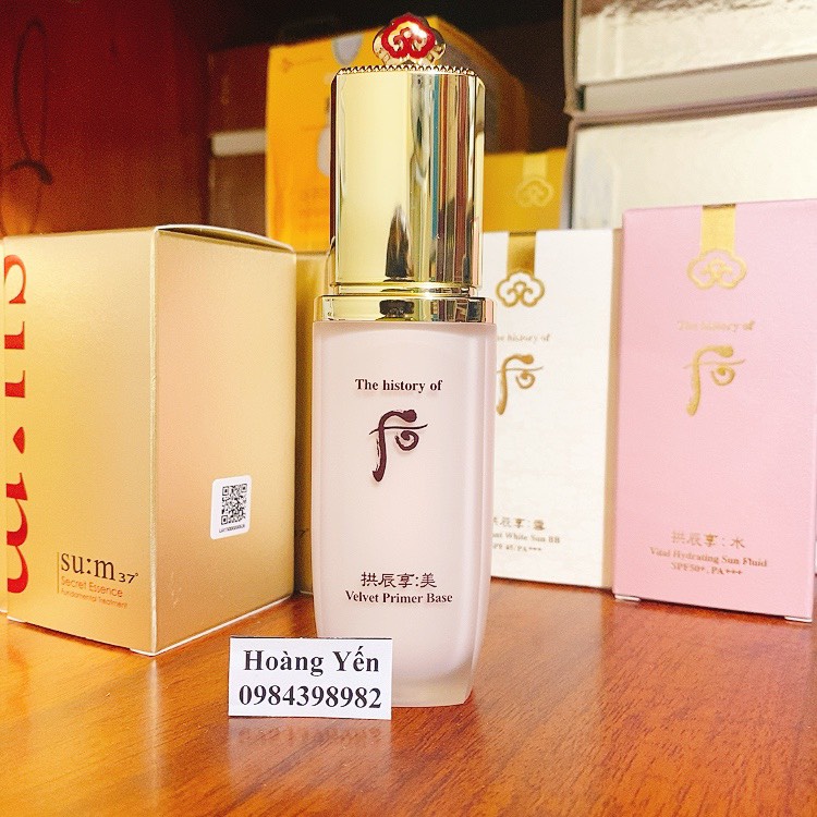 [SALE] Kem lót trang điểm đẹp mịn Whoo Velvet Primer Base 40ML, TACH SET