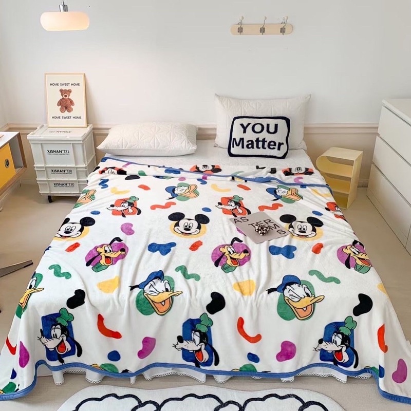 Chăn Tuyết Thu Đông Tiện Lợi, Hoạ Tiết DS Dễ Thương (shinbedding)