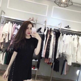 Áo len dài xẻ tà