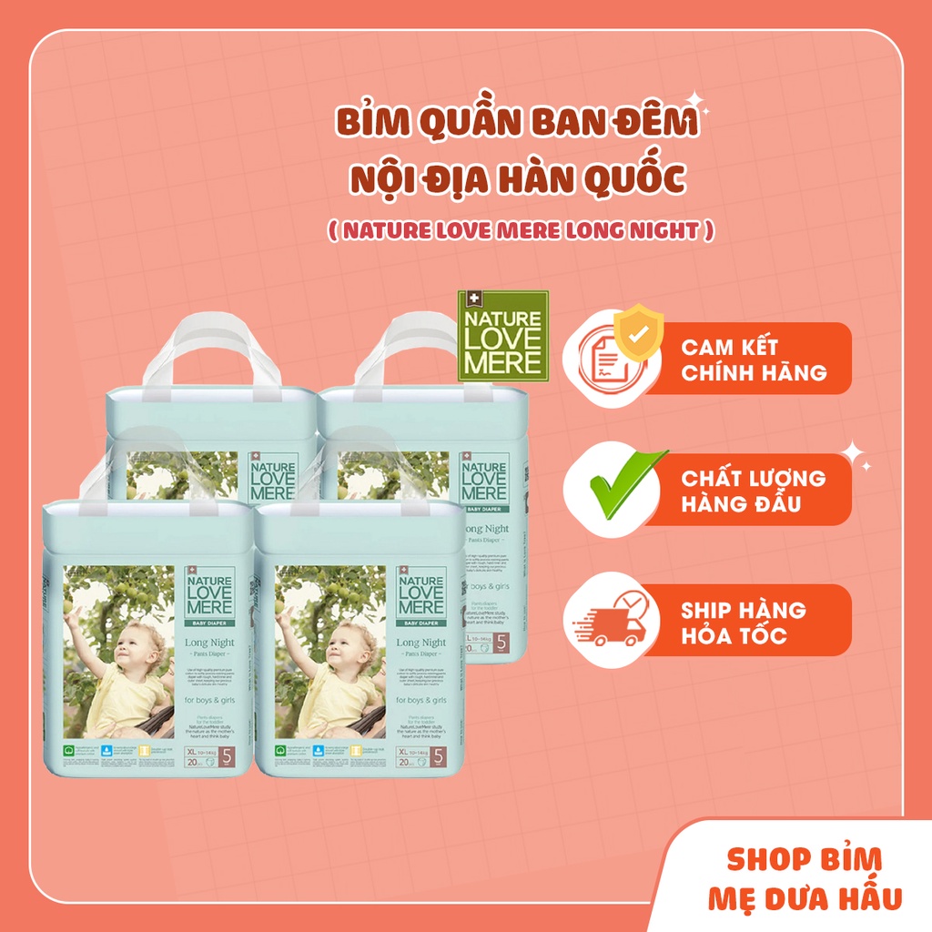BỈM QUẦN chuyên đóng đêm Hàn Quốc Nature Love Mere Long Night size L30/ XL24/XXL20 meduahaubimsua