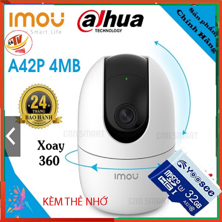 [kèm thẻ 32gb 64gb] Camera giám sát IP Wifi 4.0MP Ranger 2 IPC-A42P-IMOU - Chính Hãng 100% Bảo Hành 24 Tháng