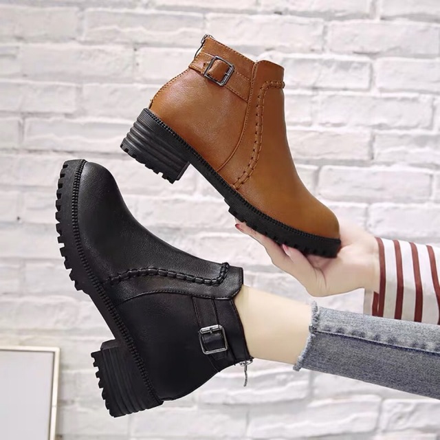 (ORDER) Bốt trơn da mềm 3 phân Big size 35-43