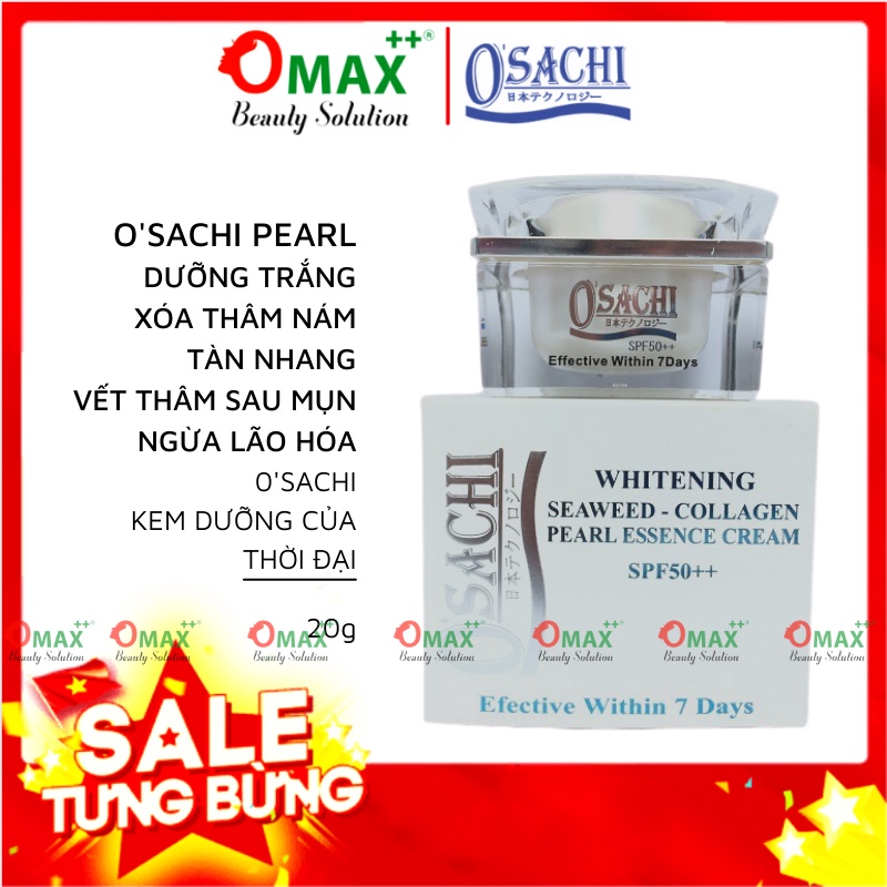 KEM O'SACHI NGỌC TRAI - RONG BIỂN - COLLAGEN 20G - MỜ THÂM NÁM - TÁI TẠO DA