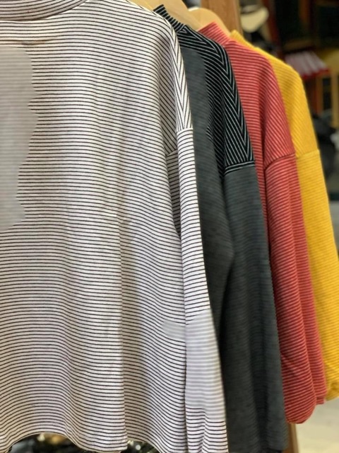 Áo nỉ len cổ 3 phân hàng Quảng Châu ( hình thật/ sẵn)