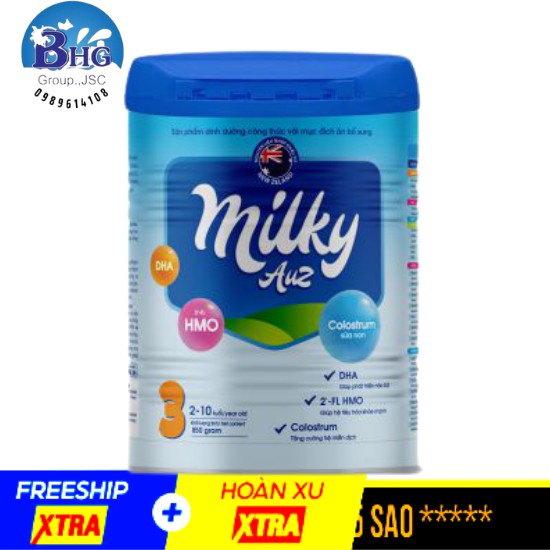 Sữa bột Milky AuZ 3 dành cho trẻ từ 2 đến 10 tuổi 850g