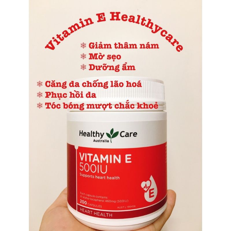 Date 2023_Vitamin E 500IU Healthy care 200 viên