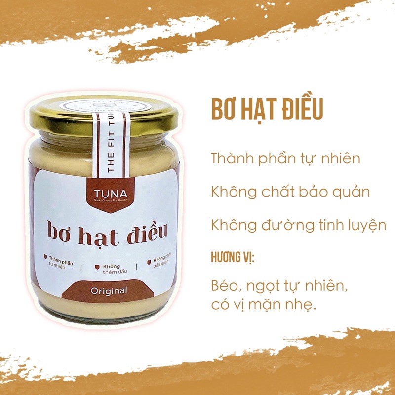 Bơ Hạt Điều Nguyên Chất Không Đường By Tuna