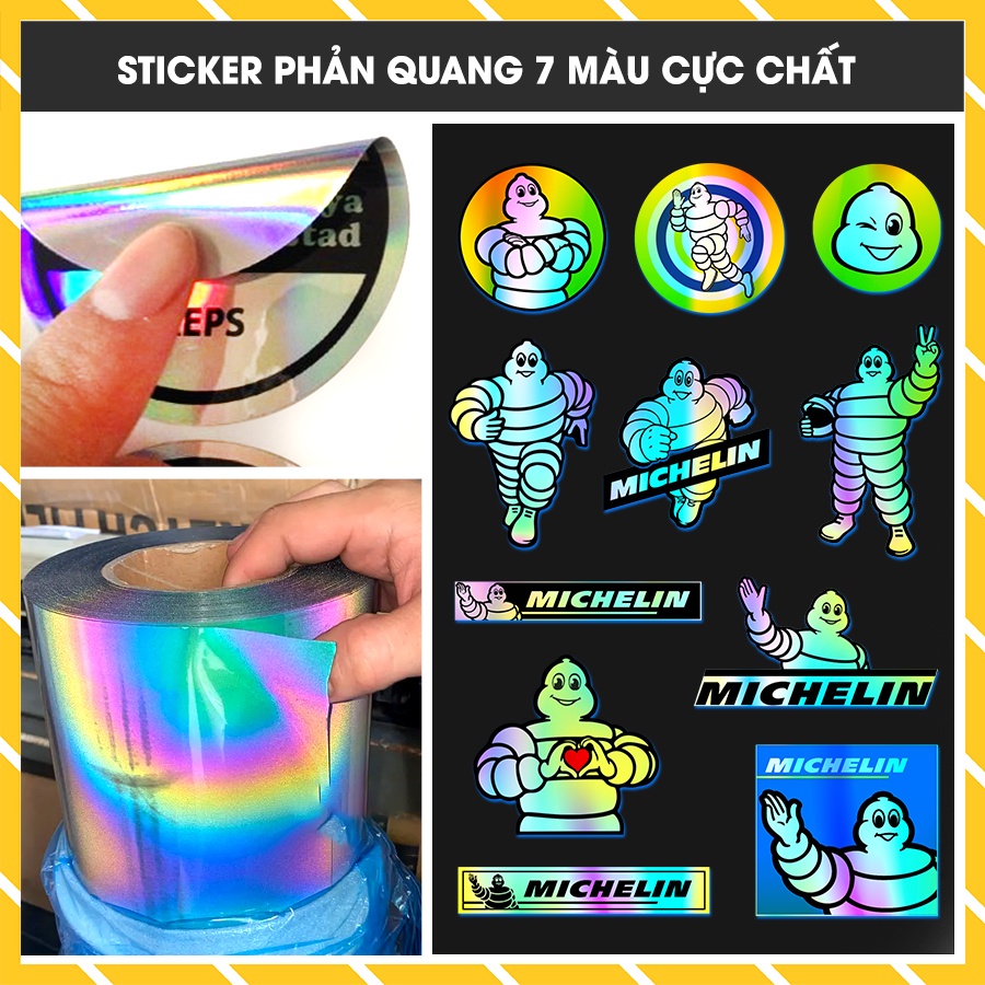 Hình Dán Michelin Mã Số 5X - 03 | Sticker Dán Xe Máy Chống Nước Cắt Sẵn Từng Hình Kích Thước 7 - 10 Cm