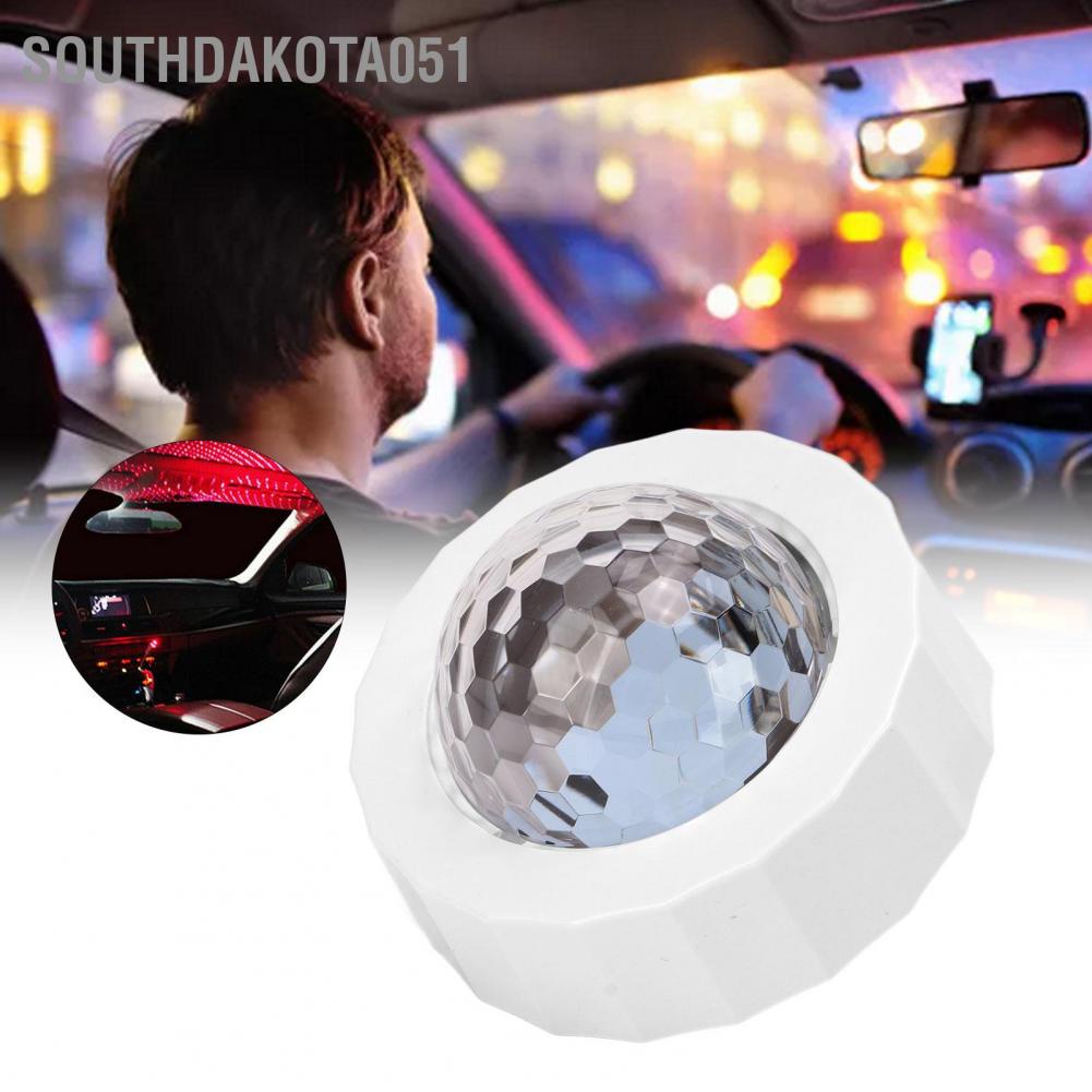 Southdakota051 Đèn chiếu âm trần USB 3 màu ánh sáng Âm thanh được kích hoạt Trang trí nội thất mái vòm Phổ biến cho ô tô gia đình