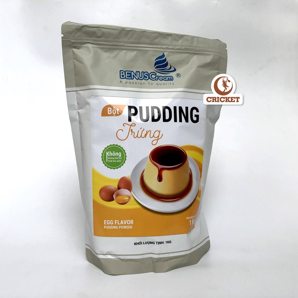Bột Pudding Benus Cream - Thạch Pudding Mềm Mịn Đủ Vị ( Trứng, Matcha, Khoai Môn, Socola, Dâu, Dưa Lưới )  - Túi 1kg