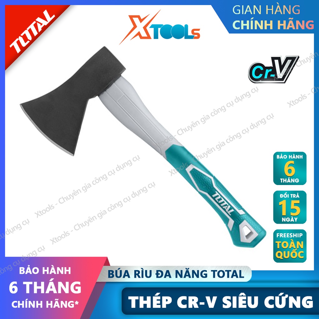 Búa rìu đa năng TOTAL thép Cr-V rìu đa năng cán nhựa dã ngoại, sinh tồn,đi rừng, chặt cây, cứu hộ, thoát hiểm, phá kính