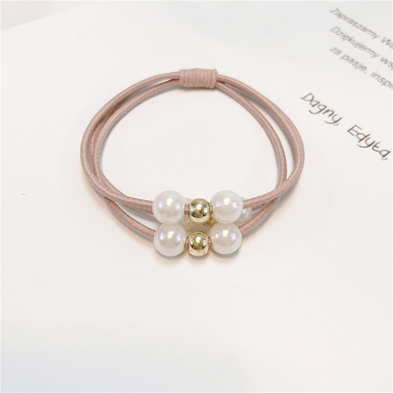 Dây Buộc Tóc Cao Su Đính Hạt Ngọc Trai Hình Trái Tim Phong Cách Hàn Quốc La138