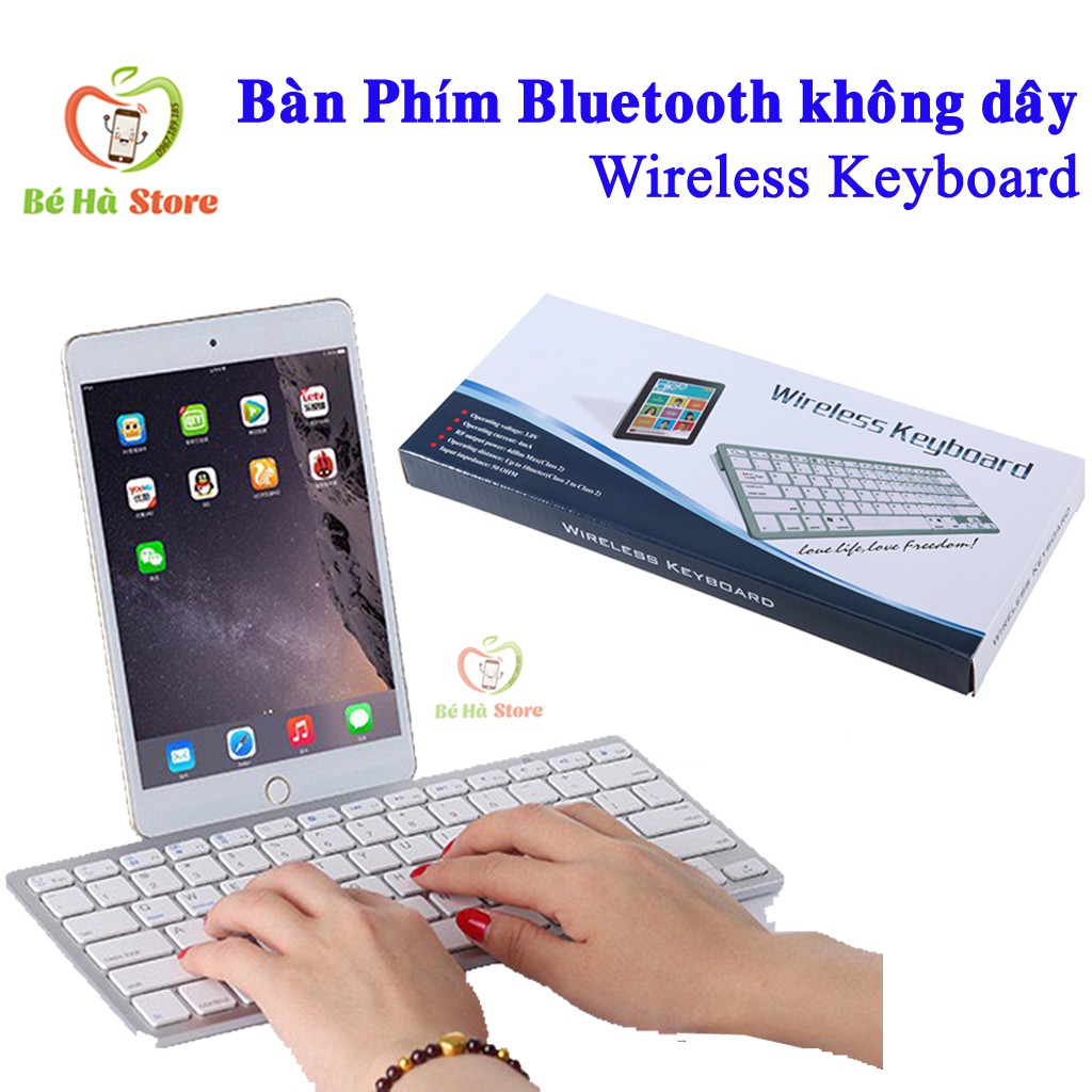 Bàn Phím Bluetooth Không dây Wireless keyboard Cho Điện Thoại, Máy Tính Bảng - Bàn Phím Không Dây kết nối bluetooth | WebRaoVat - webraovat.net.vn